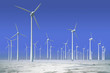 Windkrafträder in gefrorenem Wasser, Offshorepark