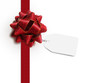 fiocco rosso con cartellino fiocco rosso con cartellino