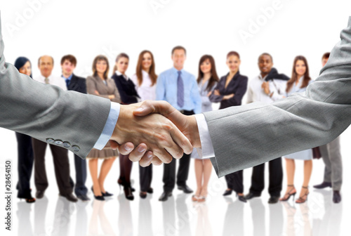 handshake isolated on business background
