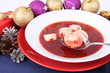 Polish Christmas Eve dish:clear borscht with dumplings (uszka) Polish Christmas Eve dish:clear borscht with dumplings (uszka)