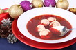 Polish Christmas Eve dish:clear borscht with dumplings (uszka) Polish Christmas Eve dish:clear borscht with dumplings (uszka)
