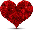 Red heart with gears