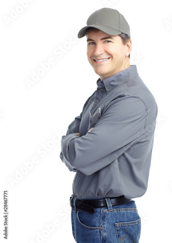 Photo: Mature handsome worker. Mature handsome worker.
