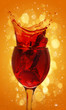 Red wine splashing out