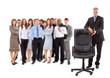 contemporary office chair and businessman