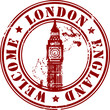 Grunge stamp with London, England, Welcome inside Grunge stamp with London, England, Welcome inside