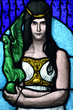 Jugendstil Glasfenster Detail
