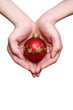 New Year's ball in his hands New Year's ball in his hands