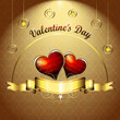 Valentine's day card, illustration with hearts of love