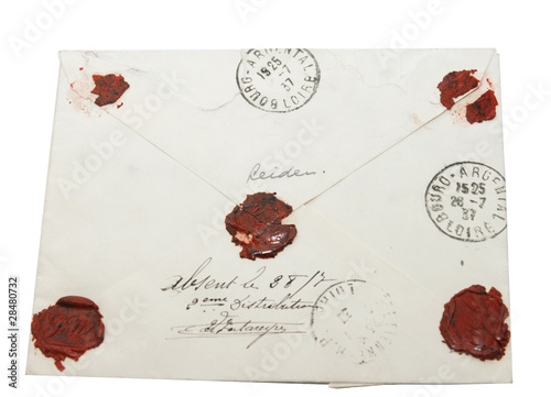 Photo: Vintage letter with wax seal from 1937 Vintage letter with wax seal from 1937
