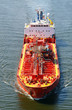 Tank ship seen from above