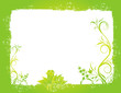 spring frame card vector Illustration green flower