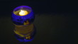 Floating candles in a candlestick with Christmas pattern