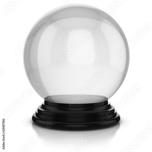 Illustration: empty crystal ball isolated over white background empty crystal ball isolated over white background