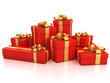 gift boxes over white background 3d illustration