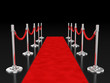 red carpet 3d illustration over dark background