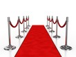 red carpet 3d illustration isolated over white background