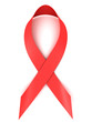 aids awareness red satin ribbon 3d illustration
