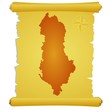 vector parchment with a silhouette of  Albania