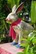 Rabbit statue made from mirror in temple Rabbit statue made from mirror in temple