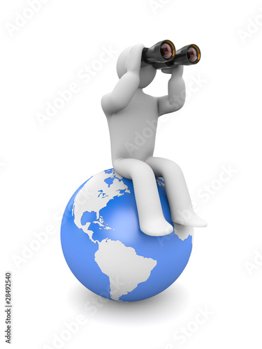 Illustration: The person looks in binocular The person looks in binocular
