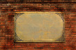 Frame Brass on old brickwall Frame Brass on old brickwall