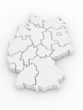 Three-dimensional map of Germany. 3d Three-dimensional map of Germany. 3d