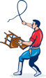 lion tamer with whip and chair