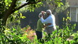 Video: Senior couple outdoors in garden Senior couple outdoors in garden