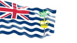 British Indian Ocean Territory flag slowly waving. White British Indian Ocean Territory flag slowly waving. White
