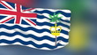 British Indian Ocean Territory flag waving. Blurred background. British Indian Ocean Territory flag waving. Blurred background.