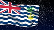 British Indian Ocean Territory flag waving. White snow British Indian Ocean Territory flag waving. White snow