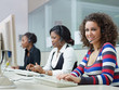 women working in call center