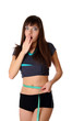 woman is shocked with her form woman is shocked with her form