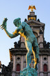 Statue of Brabo throwing a hand, symbol of Antwerp