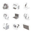 gray 3D icon set 02