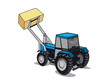 Le tracteur qui transporte le foin