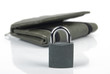 Padlock and wallet
