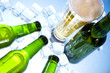 Three fresh beer with ice