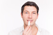 man lips care