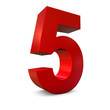 Photos : Chiffre 5 3d rouge