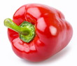 Red paprika on white background.