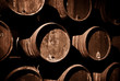 barrels at a winery