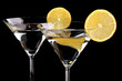 Martini glasses on black background Martini glasses on black background