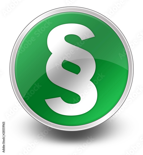 Illustration: Green Glossy Icon "Legal Symbol" Green Glossy Icon "Legal Symbol"