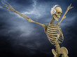 dj skeleton freestyle in storm clouds