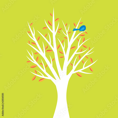 Illustration: Bird in tree Bird in tree
