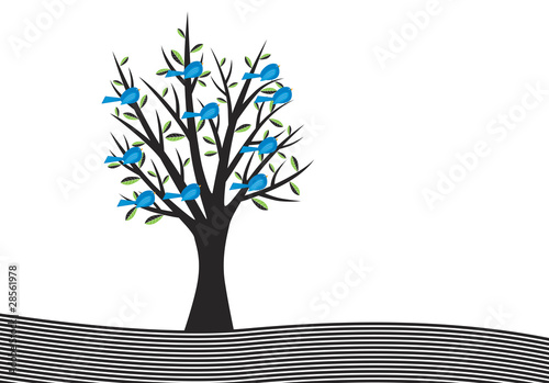 Illustration: Birds and tree Birds and tree