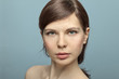 Beautiful young woman shot in studio no makeup. Natural beauty Beautiful young woman shot in studio no makeup. Natural beauty