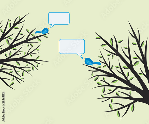 Illustration: Birds chatting Birds chatting